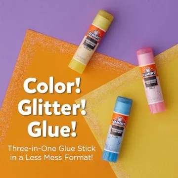 Elmer’s Glittery Washable Glue Sticks 12 Pack Assorted Colors