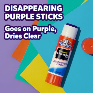 Elmer’s Glittery Washable Glue Sticks 12 Pack Assorted Colors