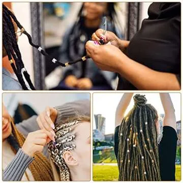 QMNNMA Dreadlock Crochet Hook, 48 Pcs Dreadlock Crochet Hook Tool, 6 Dreadlock Crochet Needle, Different Size Bent Latch Hook, Crochet Needle for Hair Braiding with Case and Dreadlocks Tool