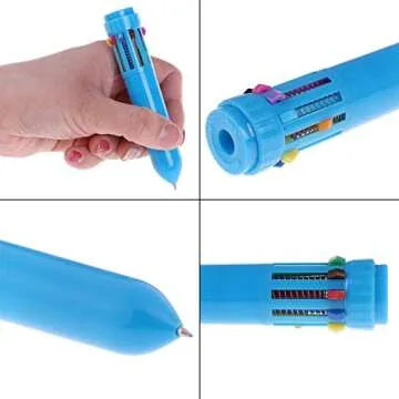 Vibrant 30 Packs Neon 10-in-1 Mini Shuttle Pens