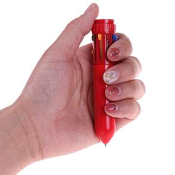 30 Packs Neon 10-in-1 Mini Shuttle Pens Plastic Retractable Ballpoint Pens for Kids Students Gift Office School Supplies,6 Colors