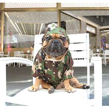 iChoue Dog Cold Weather Coats Water Resistant Raincoats Lightweight Windbreaker Hooded Jackets for French English Bulldog Pitbull Pug Boston Terriers Outdoor Rain Coat - Camouflage, XX-Large