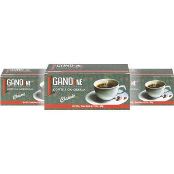 1 Box GanoOne Classic Coffee - Reishi Mushroom Instant Coffee - with Organic Ganoderma Extract - Easy to Use 30 Single-Serve Sachets