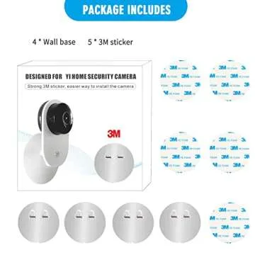 4 Pack Indoor Wall Mount for Yi Home Security Camera, No Punching, Extremely Simple Installation (Camera is NOT Included)