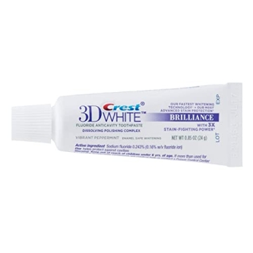 Crest 3D White Brilliance Toothpaste, Travel Size Pack of 12