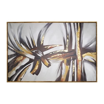 Sagebrook Home Rectangle Wood Contemporary Abstract Oil Painting Abstract Decorative Interior Wall A...