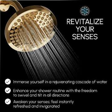 ShowerMaxx Luxury Spa Series Gold Rain Shower Head