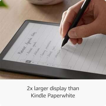 Kindle Scribe Essentials Bundle including Kindle Scribe (16 GB), Basic Pen, Leather Folio Cover with Magnetic Attach - Black, and Power Adapter
