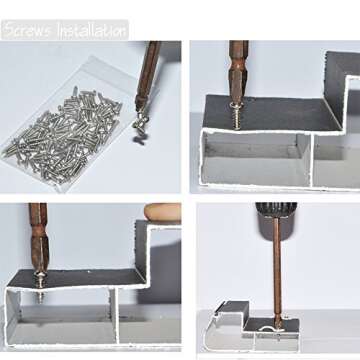 SpiritLED 100 Lots Strip Light Mounting Bracket,One Side Fixing,Screws Included (for Waterproof Strip Width 10mm(3/8")