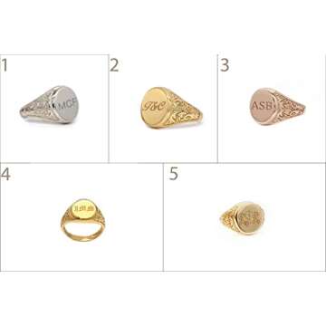 Elegant jewel box Unisex Oval custom signet ring in solid gold 9k, 14k, & 18k, Personalized signet r...