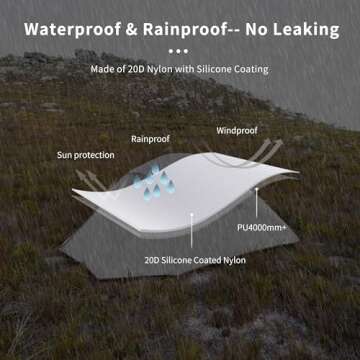 Naturehike Cloud-Up 3 Person Tent Lightweight Backpacking Tent with Footprint - Doule Layer 3 Season 3 Man Tent, Free Standing Camping Hiking Tent for Camping (20D Navy Blue)