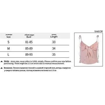Chic CJWSLYT Women Pink Lace Up Camisole Tops for Summer