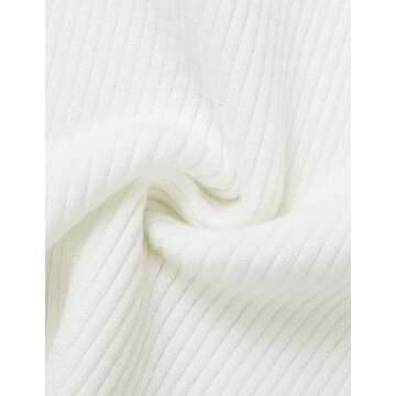 ZESICA Women's Short Sleeve Crewneck T Shirt 2024 Summer Ribbed Knit Slim Fit Basic Solid Color Tee Tops,White,Large