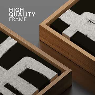 SIGNWIN Framed Canvas Print Wall Art Black Gray Geometric Loop Pattern Abstract Shapes Illustrations Modern Art Minimal Relax/Calm Duotone Dark for Living Room, Bedroom, Office - 24"x36" Natural