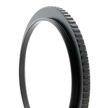 Breakthrough Photography 77mm to 82mm Step-Up Lens Adapter Ring for Filters, Made of CNC Machined Brass with Matte Black Electroplated Finish