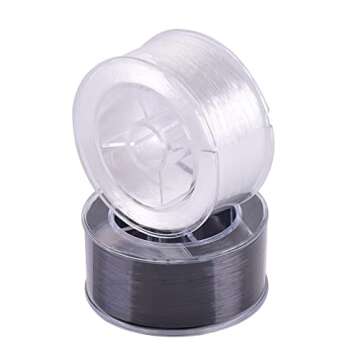 KONMAY 2 Rolls 0.8mm Flat Stretchy Bracelet Strings with Organizing Case, 180 Yards Black and White ...