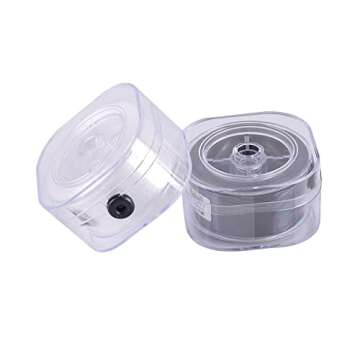 KONMAY 2 Rolls 0.8mm Flat Stretchy Bracelet Strings with Organizing Case, 180 Yards Black and White Crystal Elastic Thread Cord for Jewelry Bracelets Making and Beading