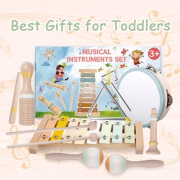 Musical Instruments Set for Toddlers 1-3 - Montessori Wooden Toys