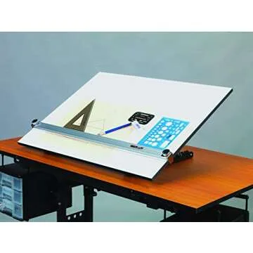 Martin Universal Design 20" x 26" Pro-Draft Deluxe Adjustable Angle Parallel Drawing Board, White Melamine, 1 Each (U-PEB2026K)