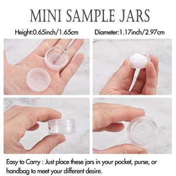 ZEJIA Plastic Cosmetic Containers - 75 Pack Sample Jars