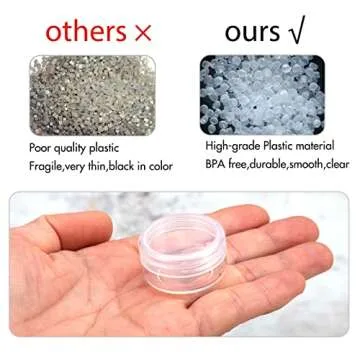 ZEJIA Plastic Cosmetic Containers - 75 Pack Sample Jars