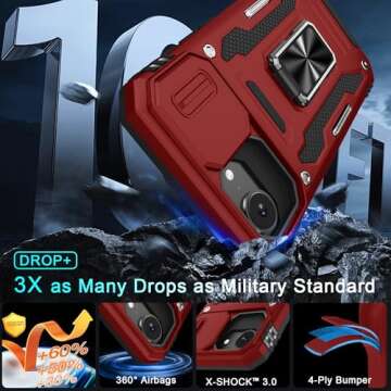 DEERLAMN iPhone 16E Case with Sliding Camera Cover