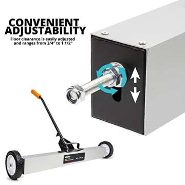 NEIKO Magnetic Pickup Sweeper - Heavy-Duty Metal Collector