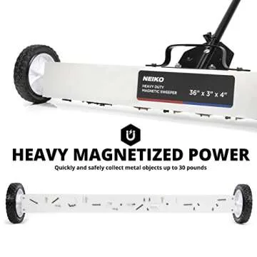 NEIKO Magnetic Pickup Sweeper - Heavy-Duty Metal Collector