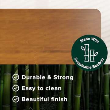 ZINUS Olivia Metal and Bamboo Platform Bed Frame, No Box Spring Needed, Wood Slat Support, Easy Assembly, Queen