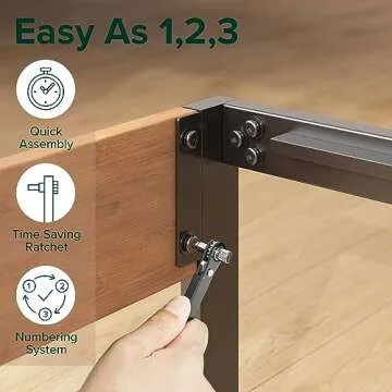 ZINUS Olivia Metal and Bamboo Platform Bed Frame, No Box Spring Needed, Wood Slat Support, Easy Assembly, Queen