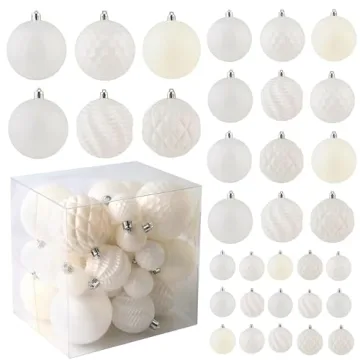 Shatterproof 36pcs Christmas Ball Ornaments Set for Holiday Decor
