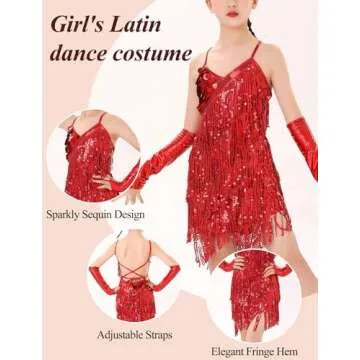 Girls 1920s V-Neck Tassel Dance Dress for Kids