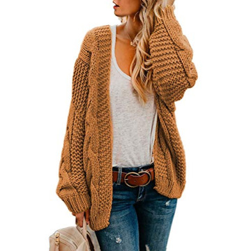 Astylish Women's Cozy Open Front Chunky Knit Cardigan