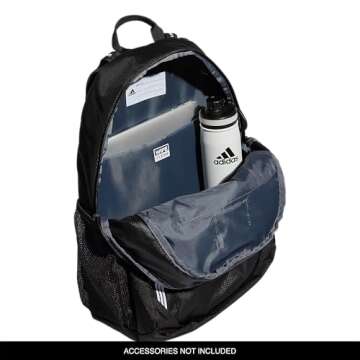 adidas Excel Backpack Durable Large Athletic Student Laptop Book Bag for Boys/Girls, Black/White 3 S...