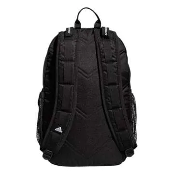 adidas Excel Backpack Durable Large Athletic Student Laptop Book Bag for Boys/Girls, Black/White 3 Stripe Webbing/Black, One Size