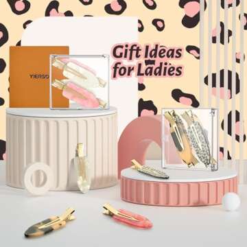 YIERSO 8Pcs No bend Hair Clips No Crease Hair Clip Duckbill Clips No Dent Creaseless Flat Clip Alligator Hair Barrettes for Makeup Hairstyle Women Girls Accessories (Acrylic Resin-PinkWhite)