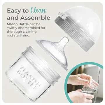 Mason Bottle Eco-Friendly Glass Baby Bottle with Cap & Nipple