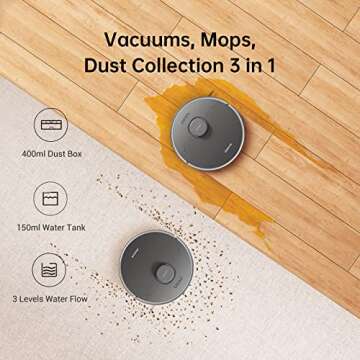 Dreametech Z10 Pro Robot Vacuum with Automatic Dirt Disposal-Empties Itself for 65 Days, LiDAR Navigation & 3D Obstacle Avoidance, 4000 Pa Suction Power & Smart Mapping, Compatible with Alexa