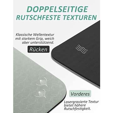 Yoga Mat with Strap, 1/3 Inch Extra Thick Yoga Mat Double-sided Non Slip, Professional TPE Yoga Mats for Women Men, Workout Mat for Yoga, Pilates and Floor Exercises