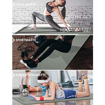 Yoga Mat with Strap, 1/3 Inch Extra Thick Yoga Mat Double-sided Non Slip, Professional TPE Yoga Mats for Women Men, Workout Mat for Yoga, Pilates and Floor Exercises