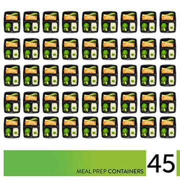 Meal Prep Containers 3 Compartment 45 Pack