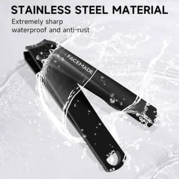 FACEMADE Nail Clippers Set - 2 Pack Premium Sharp Stainless Steel Fingernail & Toenail Clippers with Sturdy Travel Tin Case, Professional Manicure Kit Fingernail Tools for Nail Care (Black)