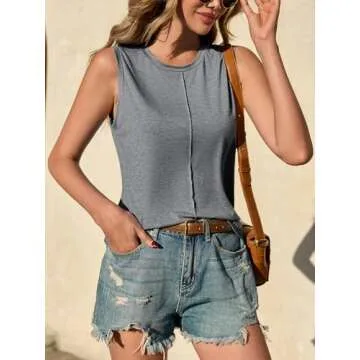 ZIWOCH Women's Lightweight Sleeveless Tank Top for Summer