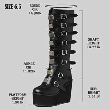 AOSPHIRAYLIAN Women’s Goth Knee High Boots for Stylish Comfort