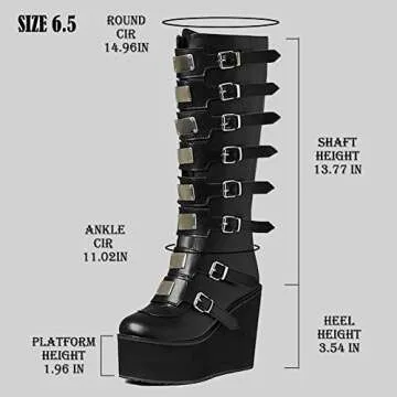 AOSPHIRAYLIAN Women’s Goth Knee High Boots for Stylish Comfort