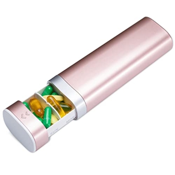 Betife Weekly Pill Organizer 7 Day, Travel Pill Case in Pink for Medications