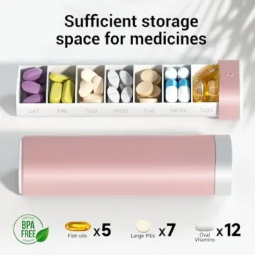 Stylish Betife Weekly Pill Organizer Travel Case