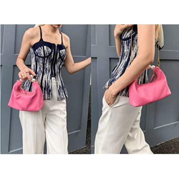 Chic DORIS&JACKY Goatskin Evening Clutch with Pearl Handle