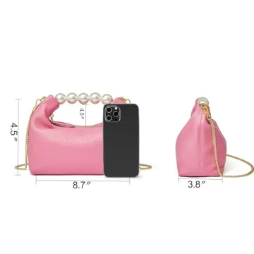 Chic DORIS&JACKY Goatskin Evening Clutch with Pearl Handle