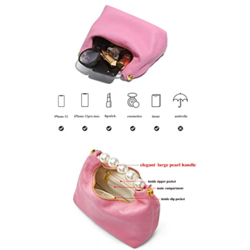 Chic DORIS&JACKY Goatskin Evening Clutch with Pearl Handle